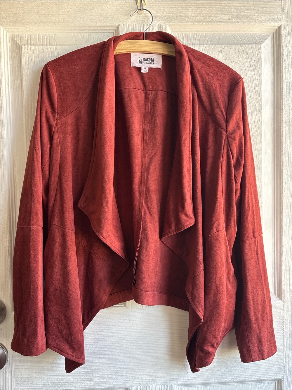 BB Dakota Steve Madden Rust Red Faux Suede Jacket Medium